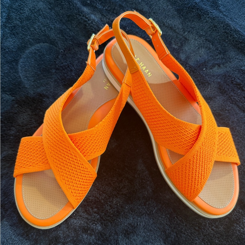 Cole Haan Sandals Orange Mikaela Stitchlite size 8 NWOT - Picture 11 of 11
